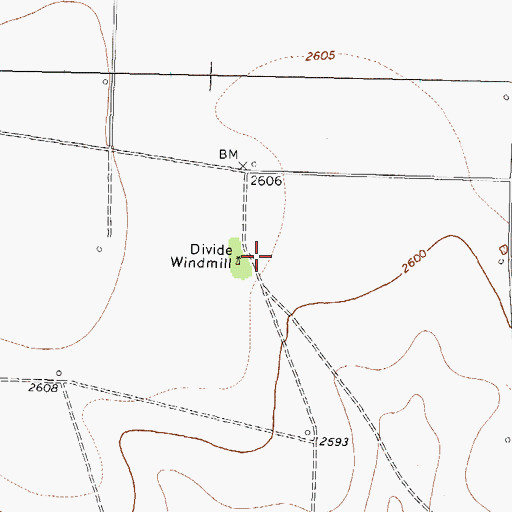Topographic Map of Divide Windmill, TX