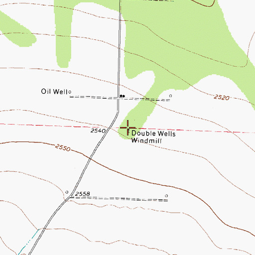 Topographic Map of Double Wells Windmill, TX