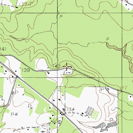 Topographic Map of Ford Church, TX
