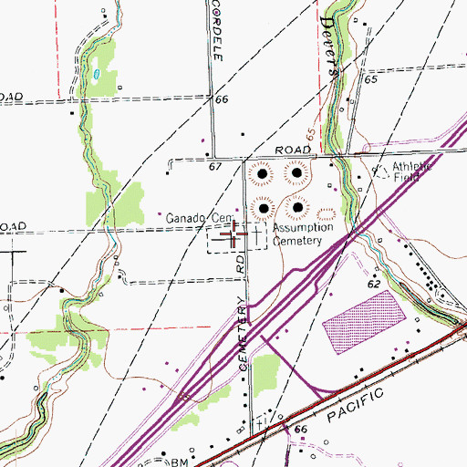 Topographic Map of Ganado Cemetery, TX
