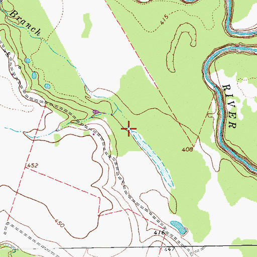 Topographic Map of Georgia Branch, TX