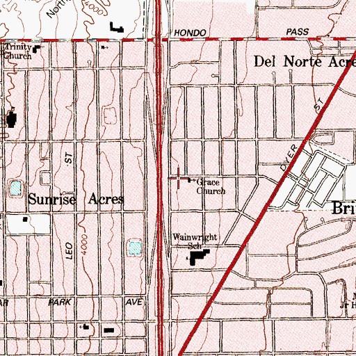 Topographic Map of Grace Church, TX