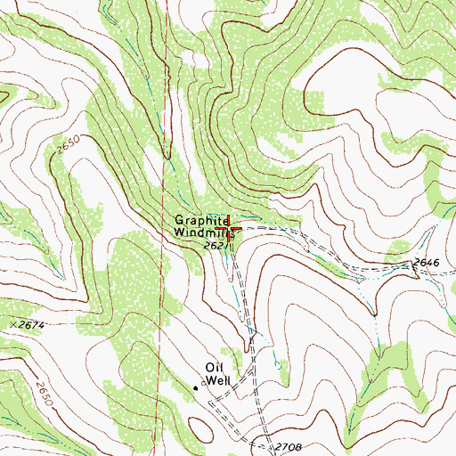 Topographic Map of Graphite Windmill, TX