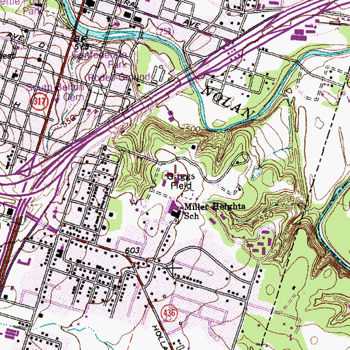 Topographic Map of Griggs Field, TX