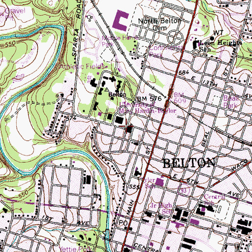 Topographic Map of Hardin-Baylor College, TX