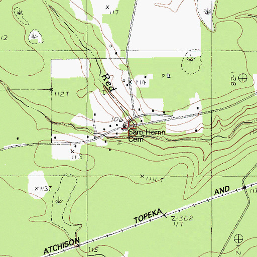 Topographic Map of Herrin Cemetery, TX