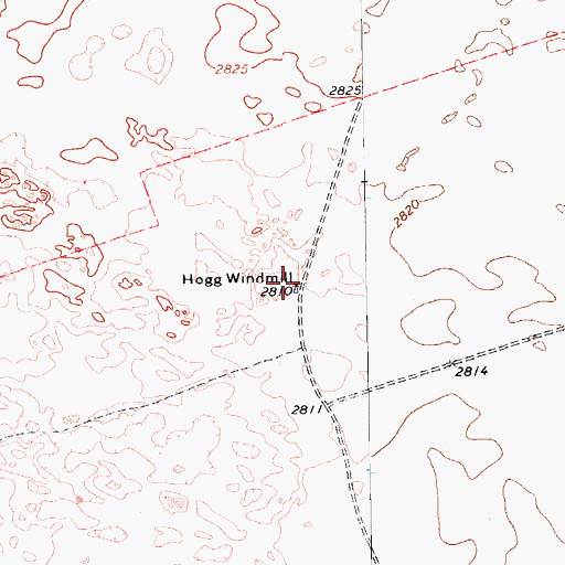 Topographic Map of Hogg Windmill, TX