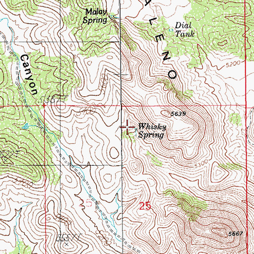 Topographic Map of Whisky Spring, AZ