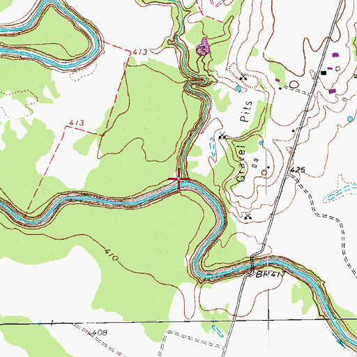 Topographic Map of Knob Creek, TX