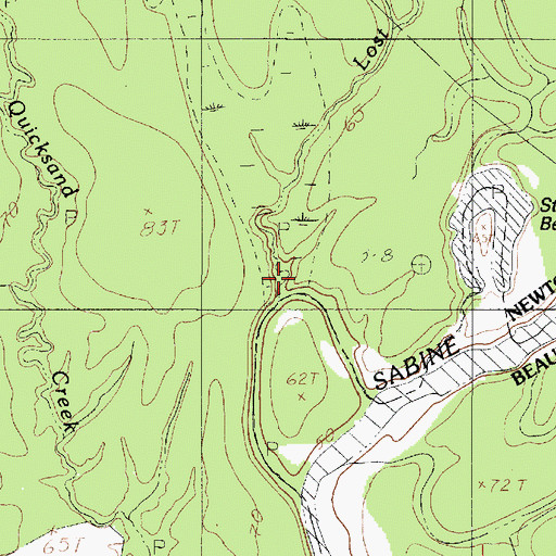 Topographic Map of Lost Creek, TX