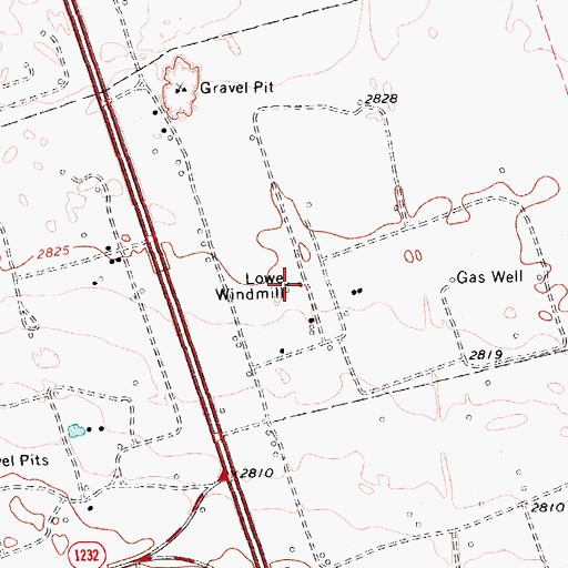Topographic Map of Lowe Windmill, TX