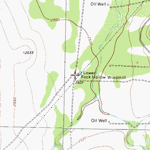 Topographic Map of Lower Rock Hollow Windmill, TX