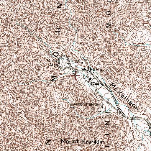 Topographic Map of McKelligon Canyon City Park Area, TX