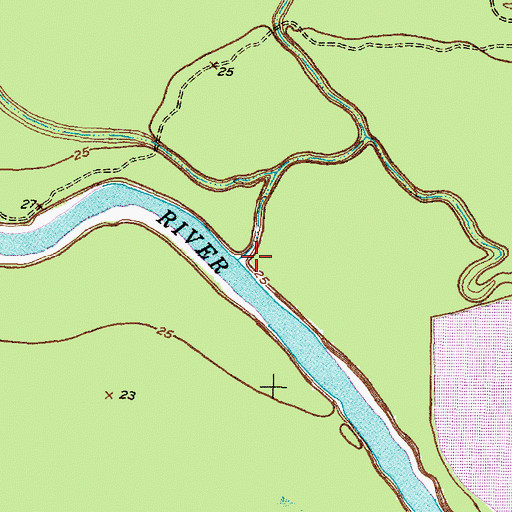 Topographic Map of Middle Bayou, TX