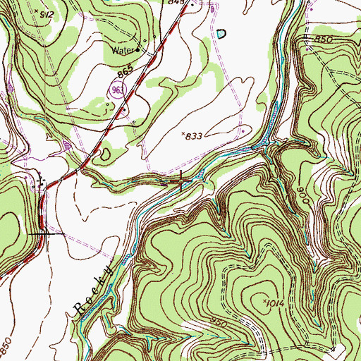 Topographic Map of Miller Branch, TX