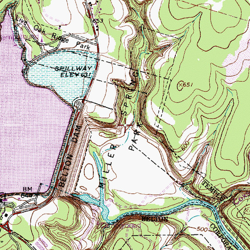 Topographic Map of Miller Spring Park, TX