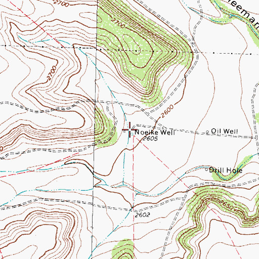 Topographic Map of Noelke Well, TX