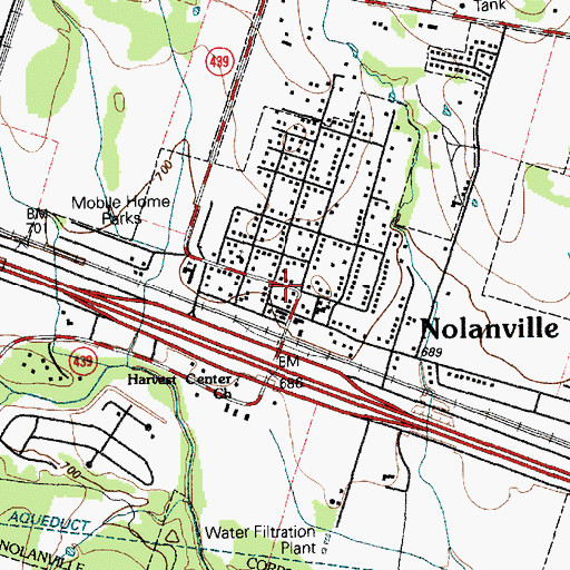Topographic Map of Nolanville, TX