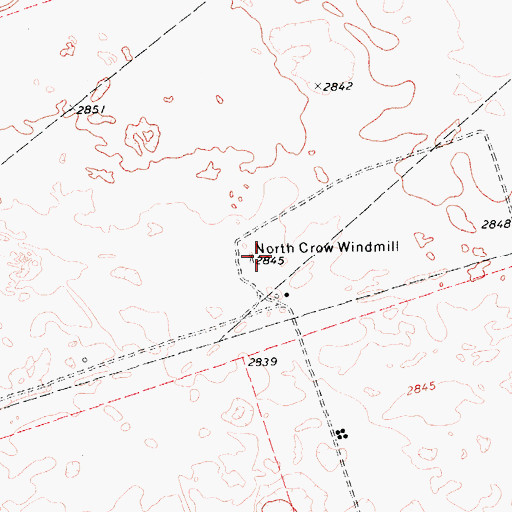 Topographic Map of North Crow Windmill, TX