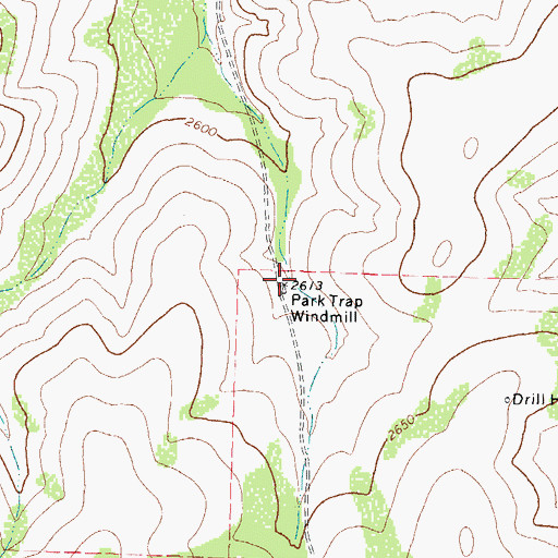 Topographic Map of Park Trap Windmill, TX