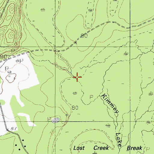 Topographic Map of Pole Slough, TX