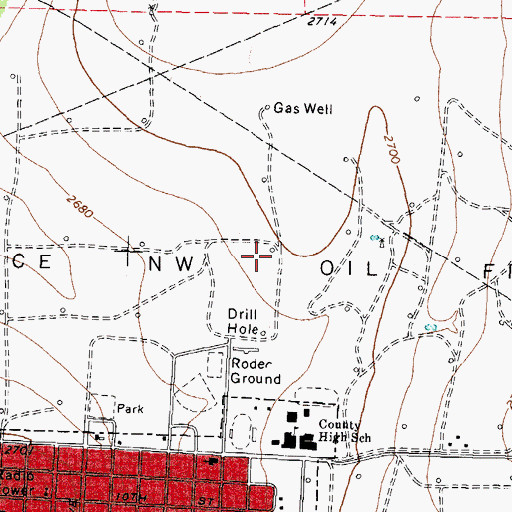 Topographic Map of Price Northwest Oil Field, TX