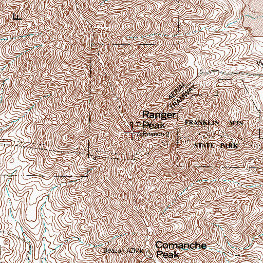 Topographic Map of Ranger Peak, TX