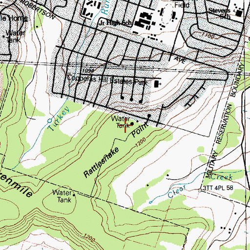 Topographic Map of Rattlesnake Point, TX