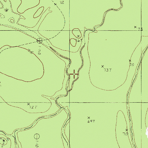Topographic Map of Red Branch, TX