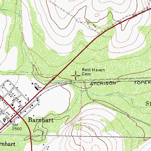 Topographic Map of Rest Haven Cemetery, TX