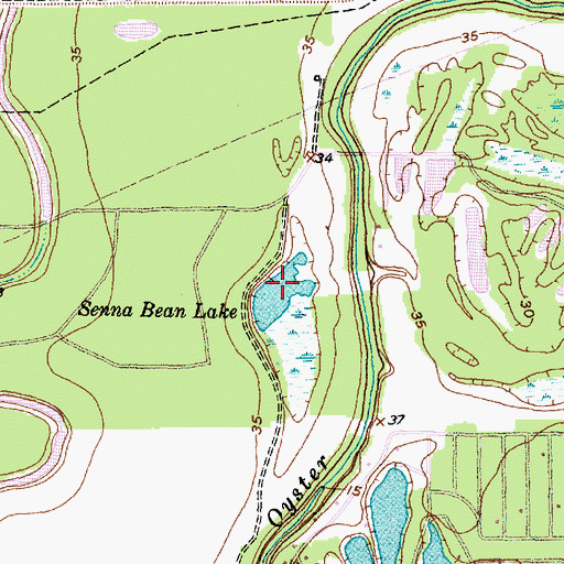 Topographic Map of Senna Bean Lake, TX
