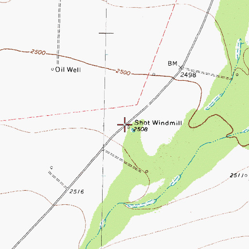 Topographic Map of Shot Windmill, TX