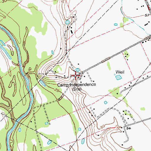 Topographic Map of Camp Independence, TX