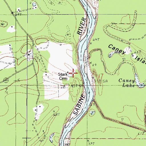 Topographic Map of Stark Cemetery, TX