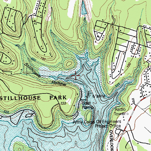 Topographic Map of Stillhouse Hollow, TX