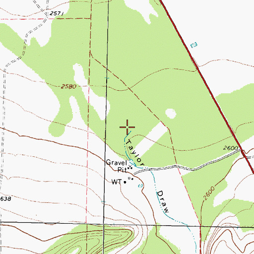 Topographic Map of Taylor Draw, TX