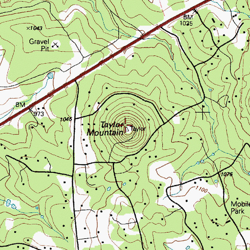 Topographic Map of Taylor Mountain, TX