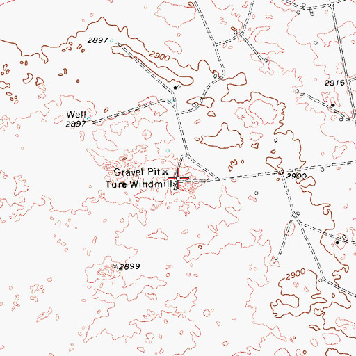Topographic Map of Ture Windmill, TX