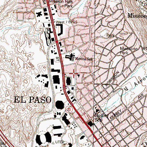 Topographic Map of University Church, TX