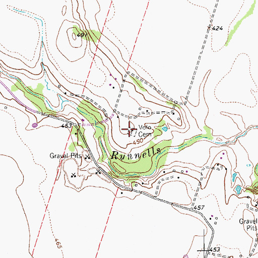 Topographic Map of Volo Cemetery, TX