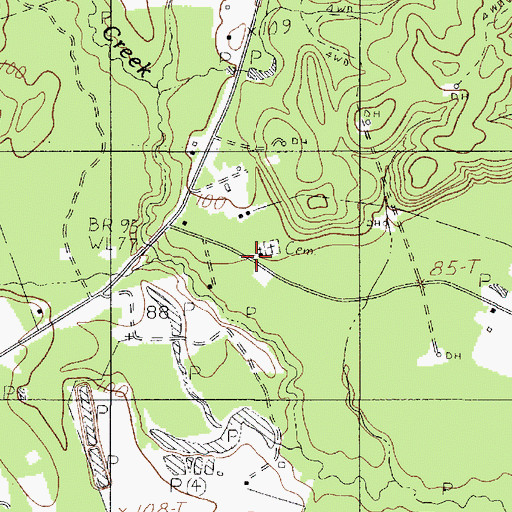 Topographic Map of West Bethlehem Church, TX