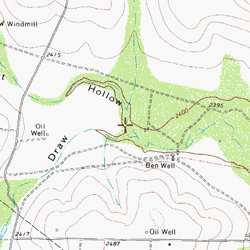 Topographic Map of West Hollow, TX