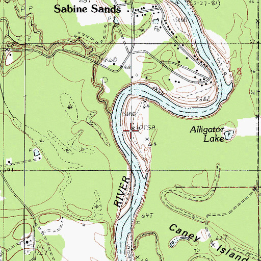 Topographic Map of Caney Creek, TX