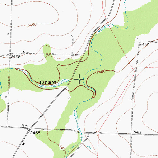 Topographic Map of Isaac Draw, TX