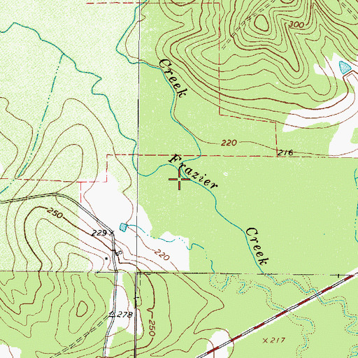 Topographic Map of Johns Creek, TX