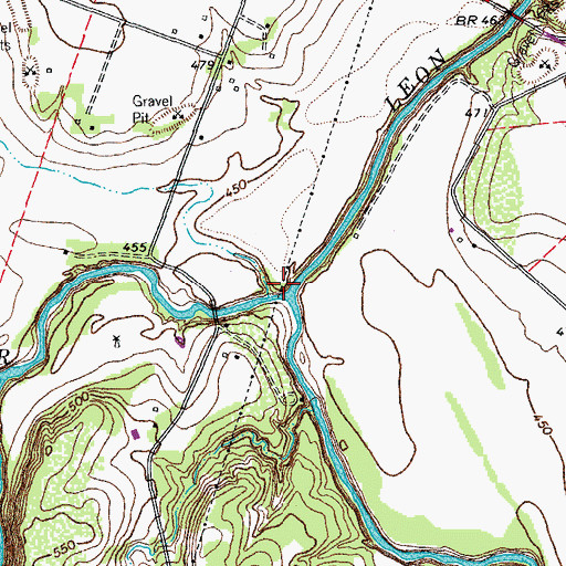 Topographic Map of Leon River, TX