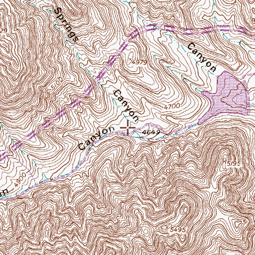 Topographic Map of Whispering Springs Canyon, TX