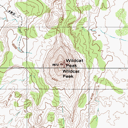 Topographic Map of Wildcat Peak, AZ