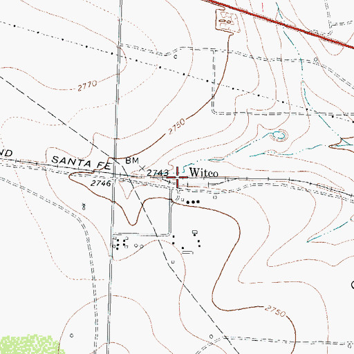 Topographic Map of Witco, TX