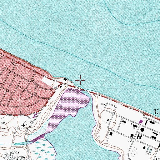 Topographic Map of Oso Fishing Pier, TX